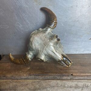 Vintage Solid Brass Cow Skull Bull Skull Buckle MM Chicago Limited Buckles